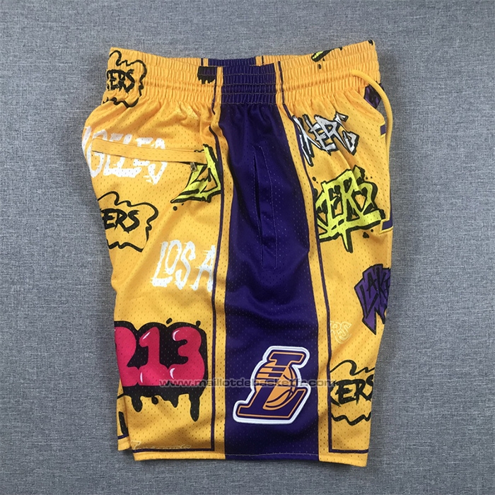 Short Los Angeles Lakers Slap Sticker Just Don Jaune